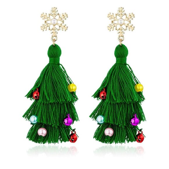 Christmas Tree Christmas Tree Dangle Drop Earrings - Picture 1 of 13